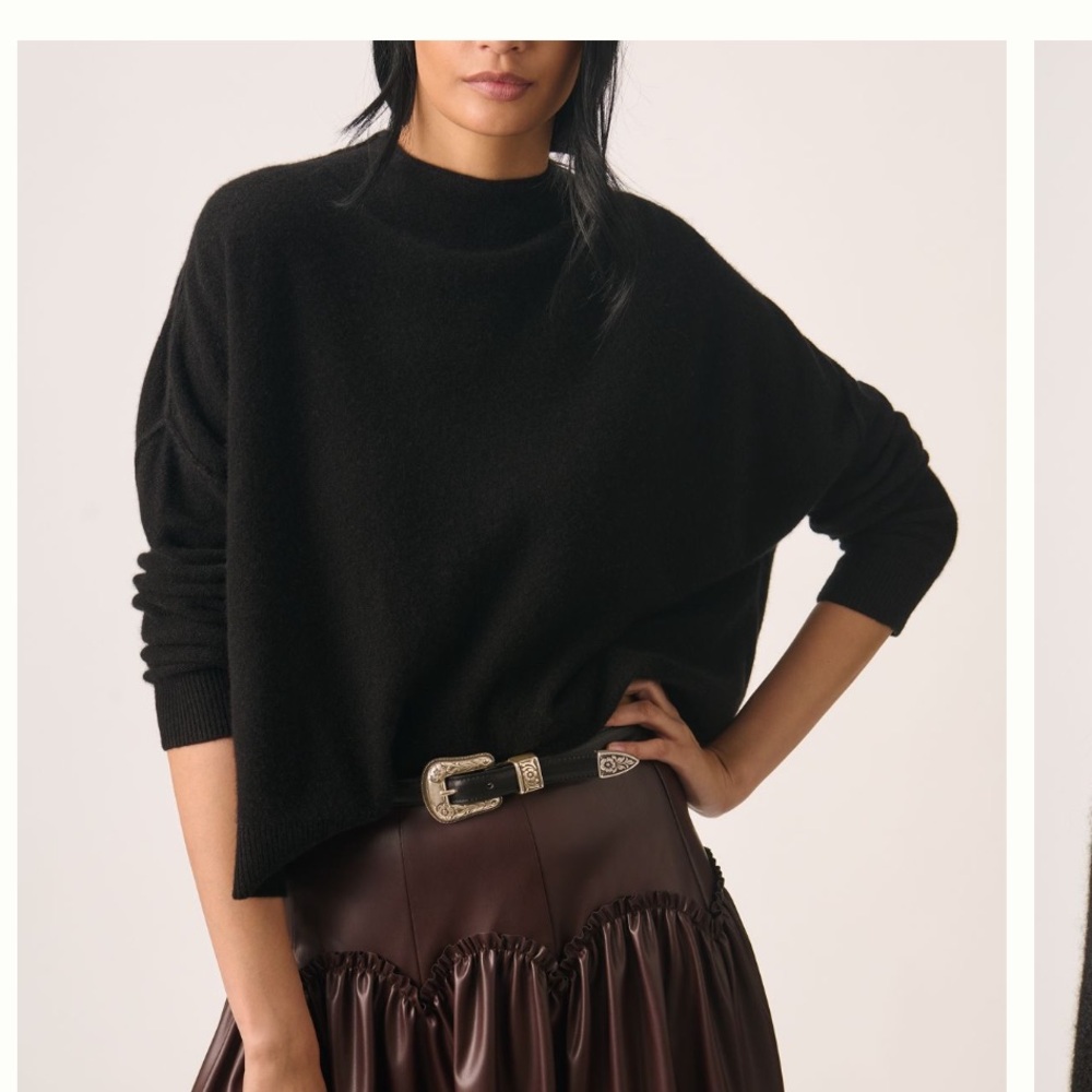 New Anthropologie Alani mock neck cashmere sweater - Picture 10 of 11